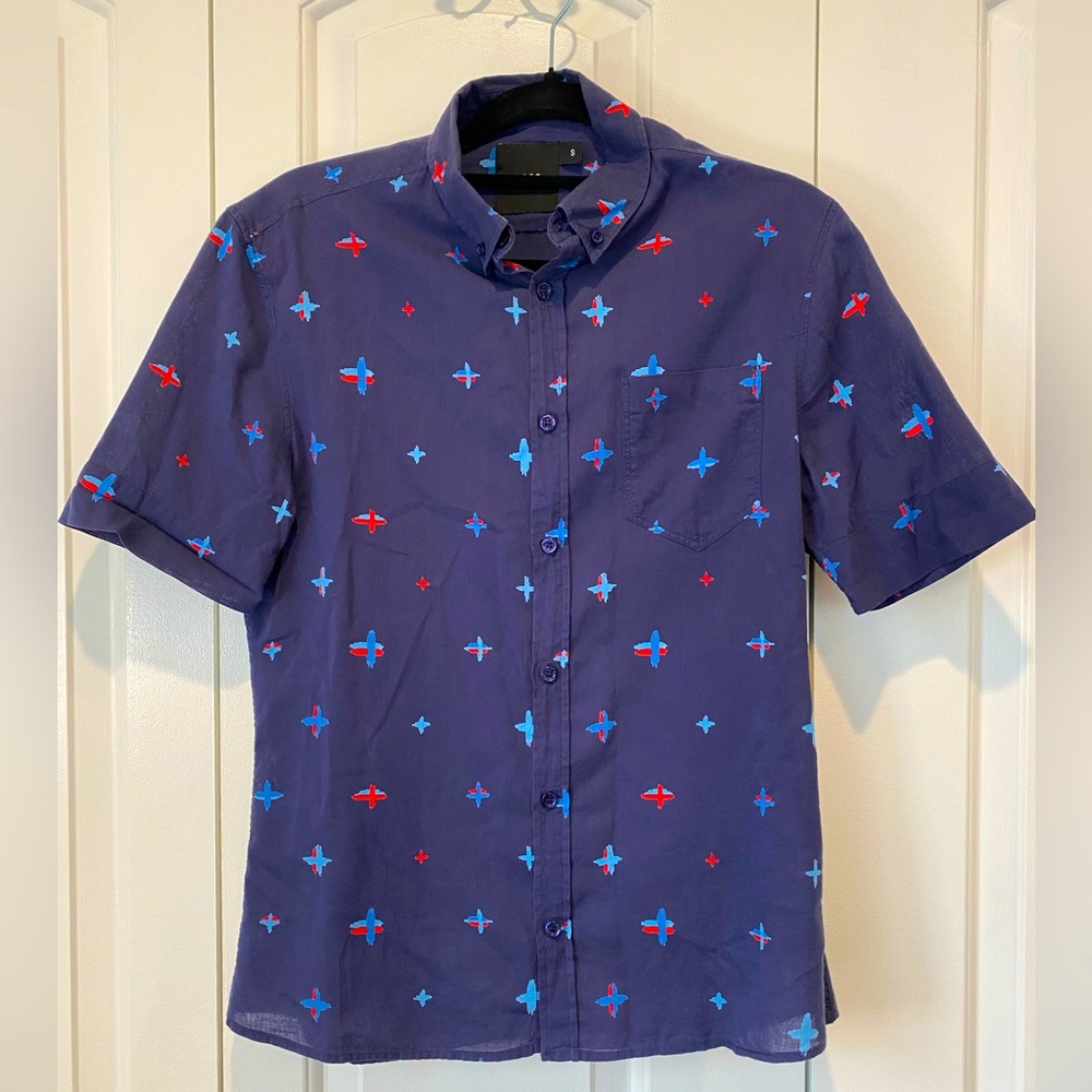 ASOS Vintage Inspired Print Button Up Size Small